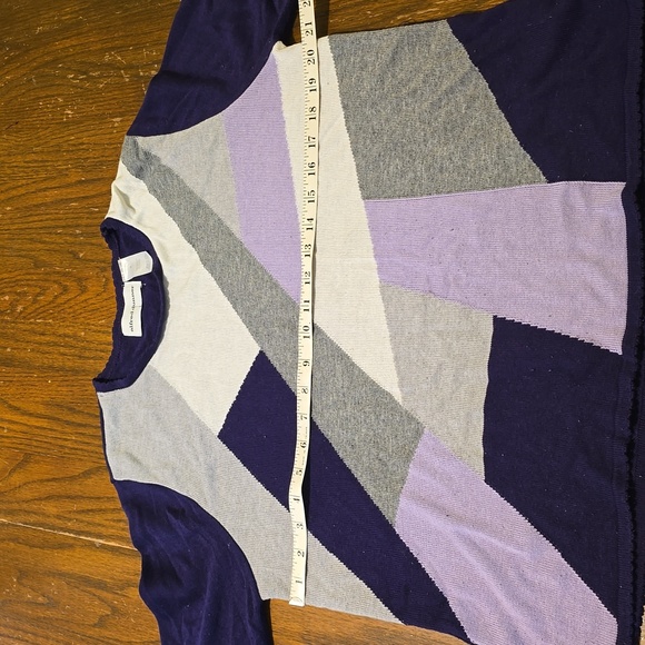 ALFRED DUNNER - WOMEN'S PURPLE Blocked PULLOVER SWEATER - SIZE M - Picture 4 of 6